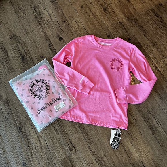 Chrome Hearts Tops - Chrome Hearts Pink Long Sleeve Tee